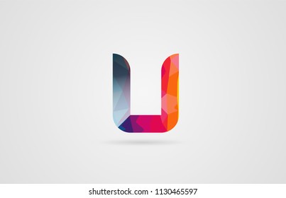alphabet letter u logo design with rainbow colors suitable for a company or business