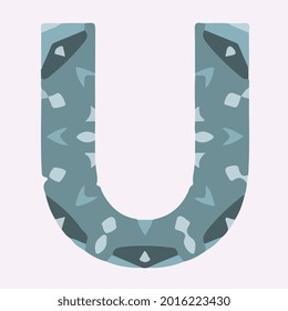 alphabet letter u mandala vector