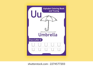 Alphabet Letter U - Alphabet Letter Tracing Worksheet U. Vector Graphic