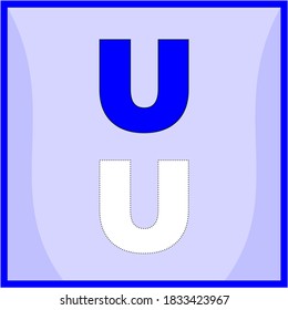 Alphabet letter U vector graphics, suitable for children's learning.