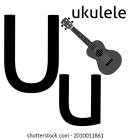 Alphabet letter U vector illustration. Suitable for children learning to recognize letters