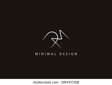 Alphabet letter UM logo design art line