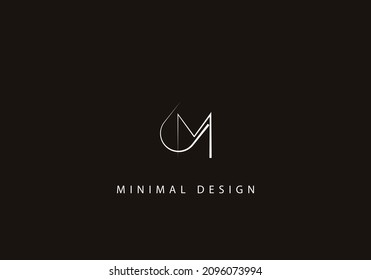 Alphabet letter UM logo design art line