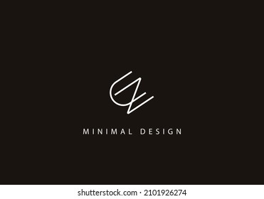 Alphabet letter UN logo design art line
