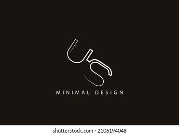 Letra alfabética línea de arte de diseño del logotipo de EE.UU.