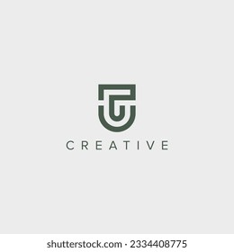 Alphabet letter UT TU logo design template - vector.