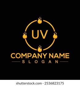 Letra del alfabeto UV diseño de logotipo creativo