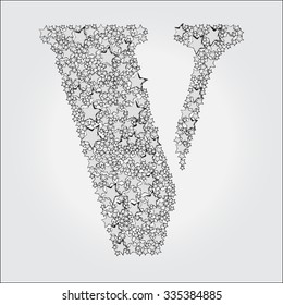 Alphabet letter V .