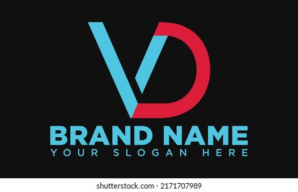 Alphabet letter v d. DV letter logo design or app pr icon.