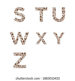 Alphabet letter vector logo made of colored stones
