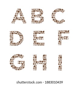 Alphabet letter vector logo made of colored stones