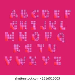 alfabeto   Conjunto de Vector de letra mosaico de gradiente rojo aislado	