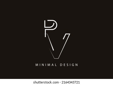 Alphabet letter VP logo design line art
