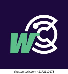 Alphabet letter W with crypto, token, digital, crypto design inspiration. premium vector