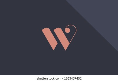 alphabet letter W logo design on dark background, creative vector illustration