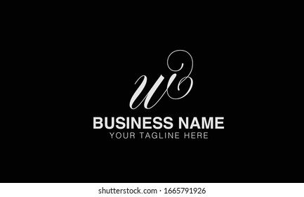 Alphabet Letter W w minimalist logo design in  a simple yet elegant font. 