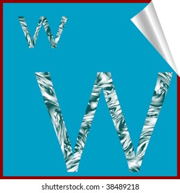 alphabet letter W, vector art illustration; more alphabet stickers in my gallery