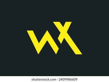 Alphabet letter W X, logo icon vector WX or XW minimal and negative space minimal logo