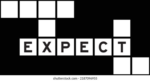 Alphabet letter in word expect on crossword puzzle background