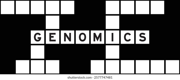 Alphabet letter in word genomics on crossword puzzle background