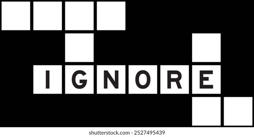 Alphabet letter in word ignore on crossword puzzle background