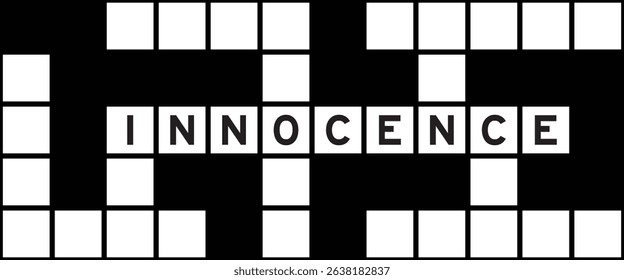 Alphabet letter in word innocence on crossword puzzle background