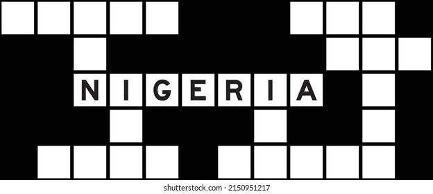 Alphabet letter in word nigeria on crossword puzzle background