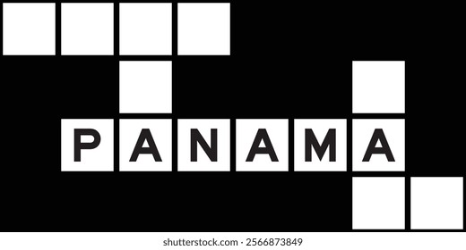 Alphabet letter in word panama on crossword puzzle background