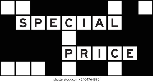 Alphabet letter in word special price on crossword puzzle background