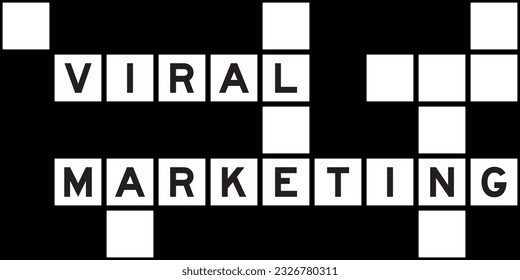 Alphabet letter in word viral marketing on crossword puzzle background