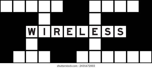 Alphabet letter in word wireless on crossword puzzle background