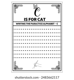 Alphabet letter writing worksheet for kids