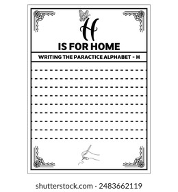 Alphabet letter writing worksheet for kids