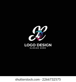 Alphabet letter X with abstract shape logo design vector 