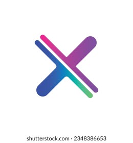 Alphabet letter x gradient logo icon symbol vector illustration eps 