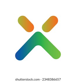 Alphabet letter x gradient logo icon symbol vector illustration eps 