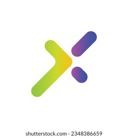 Alphabet letter x gradient logo icon symbol vector illustration eps 