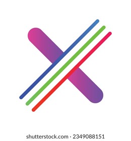 Alphabet letter x gradient logo icon symbol vector illustration eps 