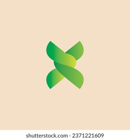 Alphabet letter x monogram logo green yellow gradient color vector template,Letter x logo shape 