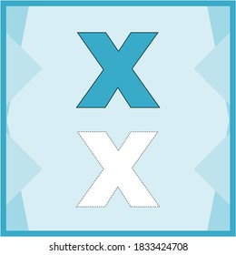 Alphabet Brief X Vektorgrafiken, geeignet für Kinder-Lernen.