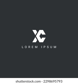 Alphabet letter XC CX icon logo vector symbol.