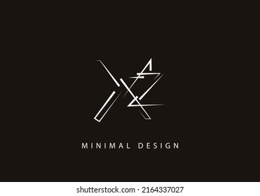 Alphabet letter XY logo design line art