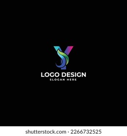 Alphabet letter Y with abstract shape logo design vector 