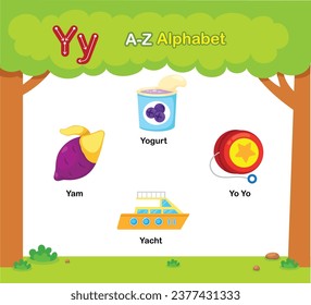 Alphabet Letter Y education vocabulary illustration vector