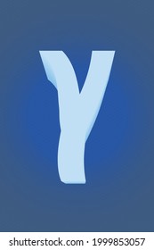 Alphabet letter Y with gradient line background, vector background