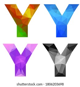 Alphabet letter Y in gradient polygonal style.