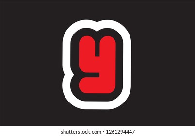 alphabet letter y logo design with black white red colors suitable for a company or business