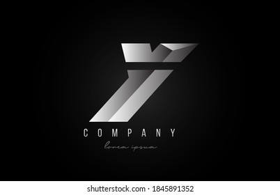 alphabet letter Y logo icon in in grey silver color. Creative design for company and business with 3d styling