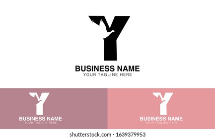 Alphabet letter Y y logo vector design with three different backgrounds