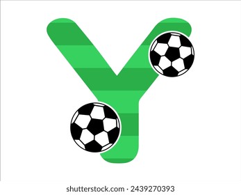 Alphabet Letter Y with Soccer Ball Illustration